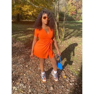 Orange 🍊waist Tie dress